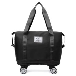 Rolling Duffle Bag with Wheels and Handle Foldable Travel Bag Expandable Carry on Bag with Detachable Casters Wheeled Weekender Bag for Women & Men – Purple