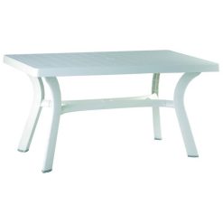 Atlin Designs 55×22 Resin Patio Dining Table in White