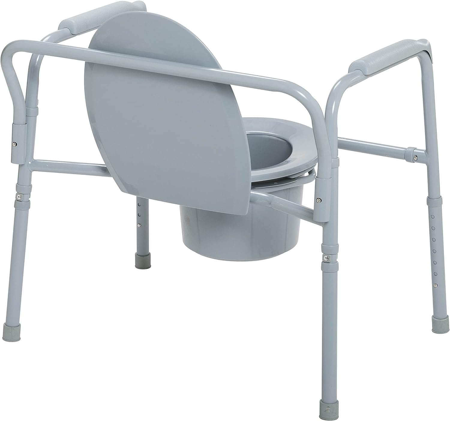 Drive Medical 11117N-1 Bariatric Commode Chair for Toilet with Arms, Gray - Image 5
