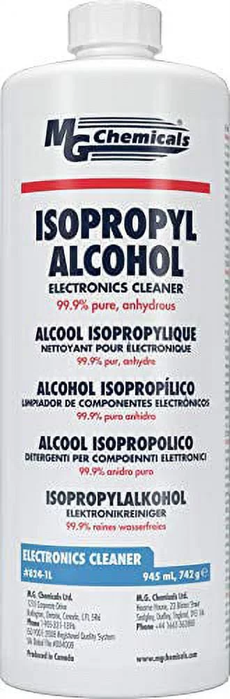 MG Chemicals 99.9% Isopropyl Alcohol Electronics Cleaner, 945 mL Liquid Bottle