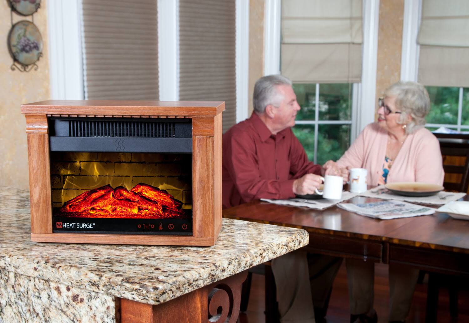 Heat Surge Mini Glo Portable Electric Fireplace Heater, Remote Control - Image 4
