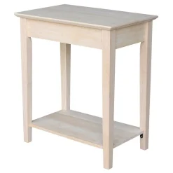 Alternative view of Pemberly Row 1 Drawer Transitional Wood Narrow End Table in Natural
